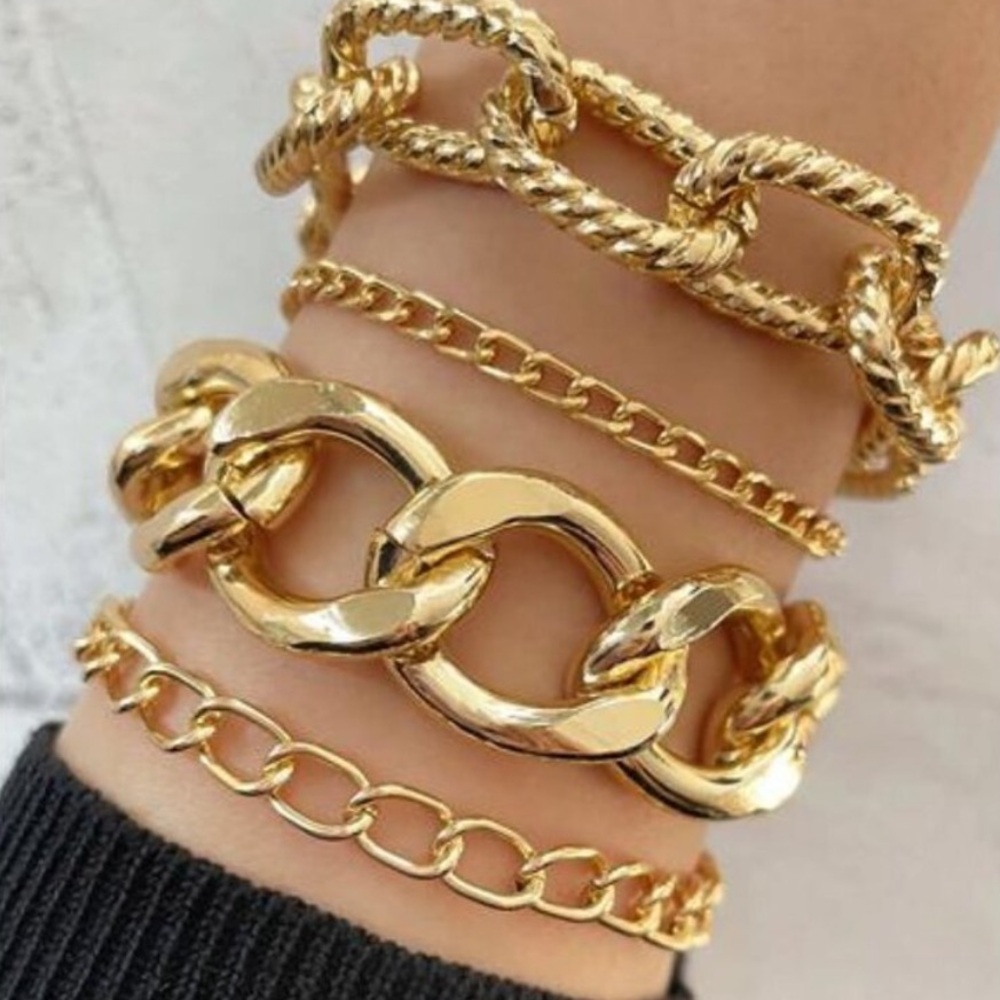 4pcs Minimalist Chain Link Bracelet